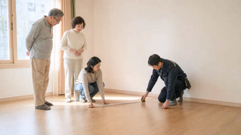 전동침대 설치 전 일곱 가지 공간을 재는 가족