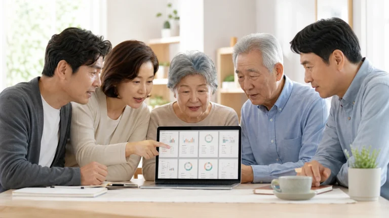 부모님 돌봄비 월 결산표 여덟 칸을 정리하는 가족